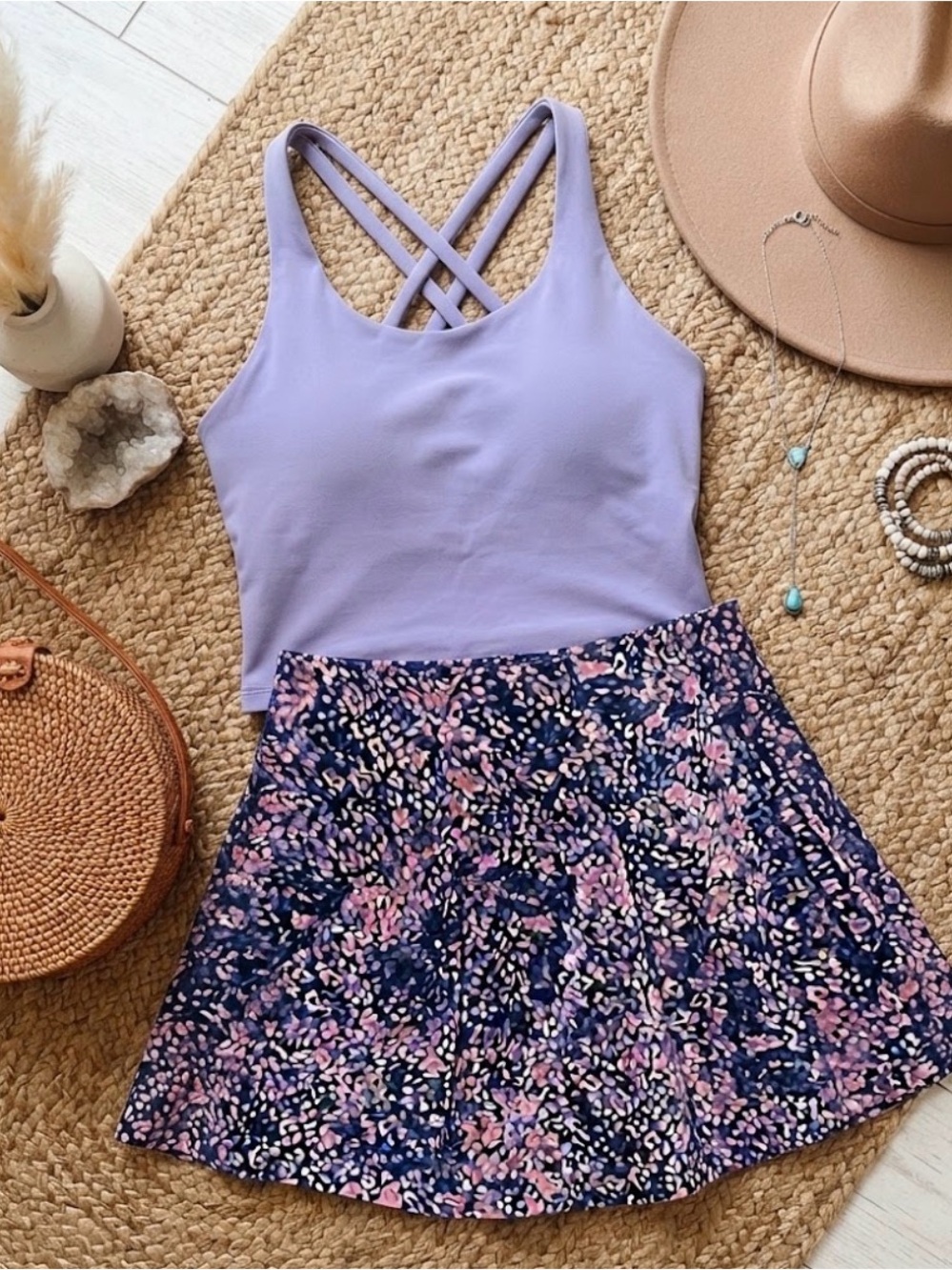 Hey Nuts strappy cropped tank top & Freely athletic skort